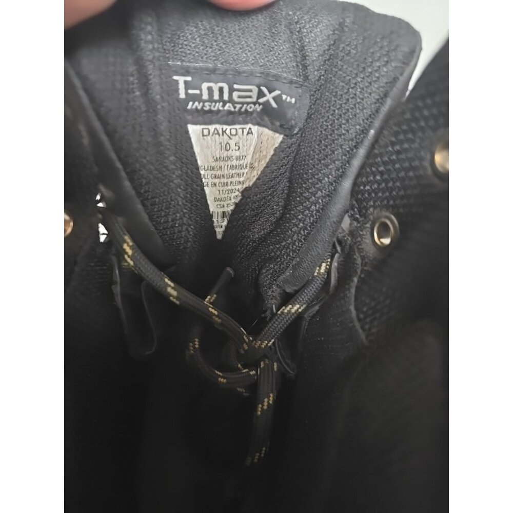 DAKOTA Men's 8'' 877 STEEL TOE STEEL PLATE WORK SAFETY BOOTS Black Size 10.5M - Picture 4 of 9